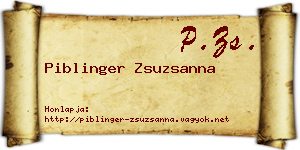 Piblinger Zsuzsanna névjegykártya